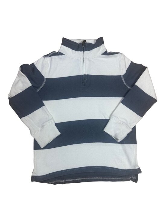 Crewcuts Other - ✨ Crewcuts J.Crew Boys Gray White Striped Quarter Zip Sweatshirt Size 6-7 ✨